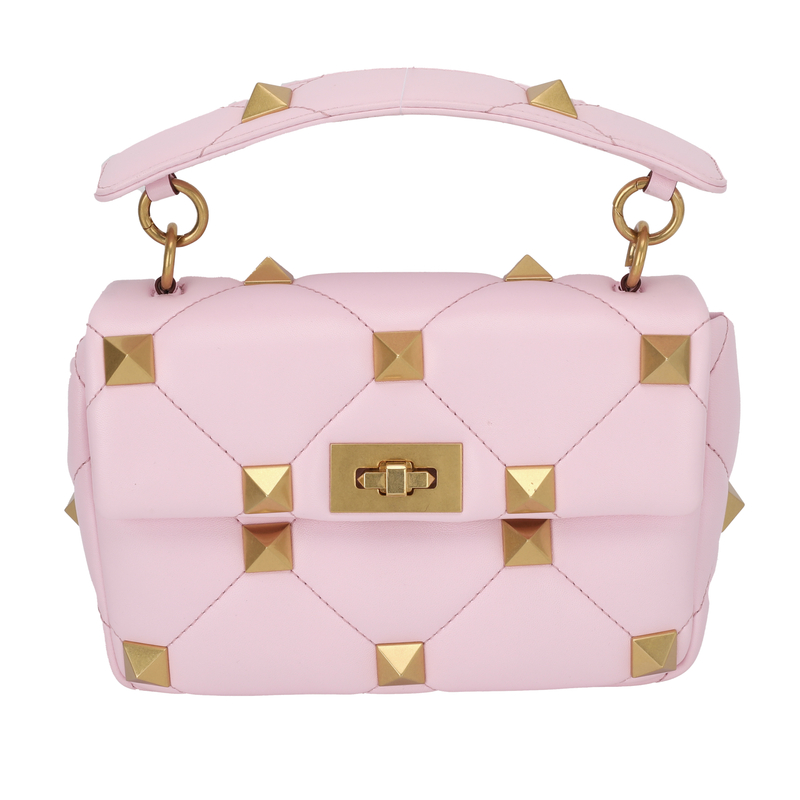  Valentino/华伦天奴 女士粉色铆钉单肩包 WW2B0I82BSFM26