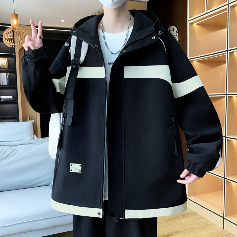 港风户外防风防水登山服夹克运动外套时尚工装上衣冲锋衣