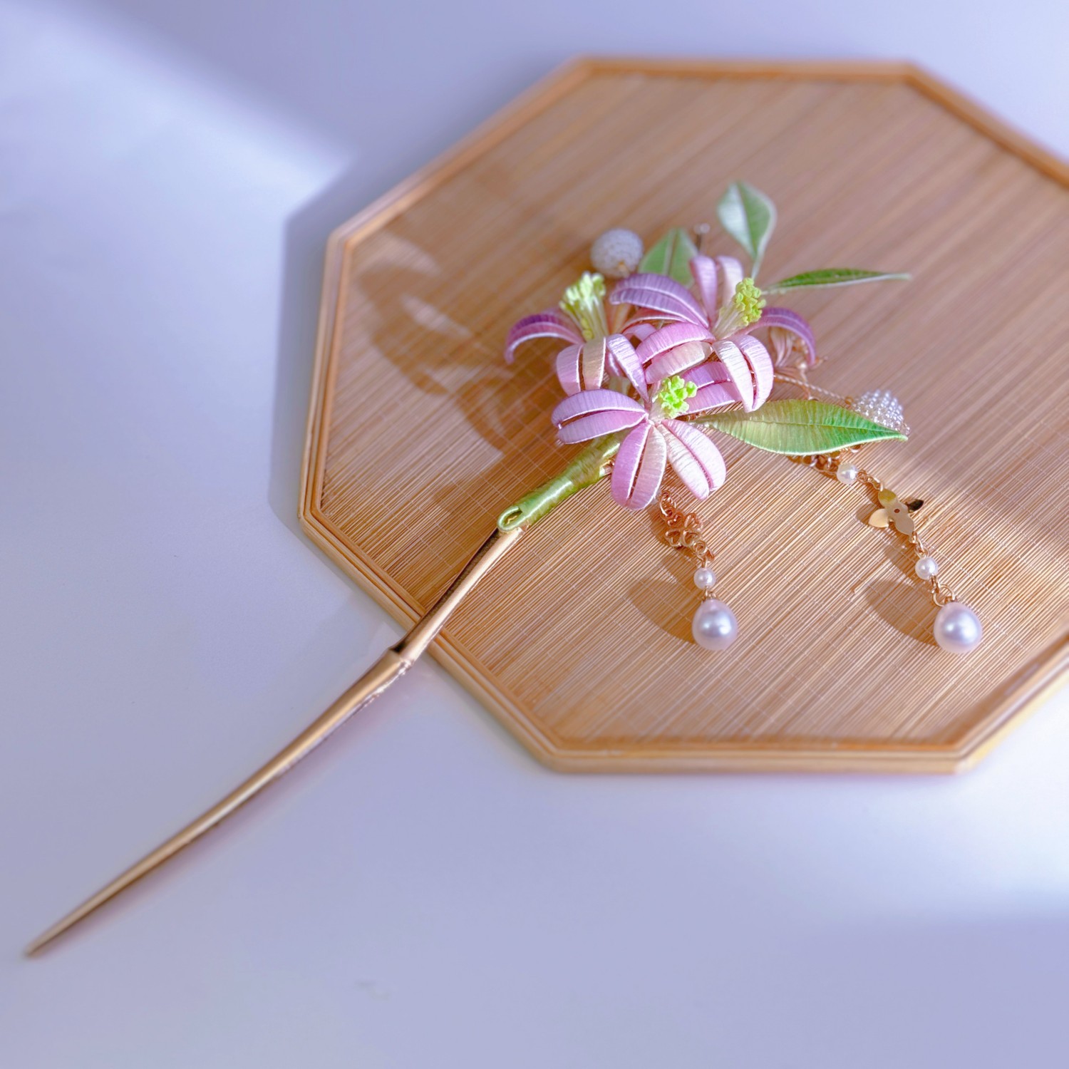 宝藏缠花发簪之桑蚕丝染色渐变非遗技艺传承新中式发簪百搭