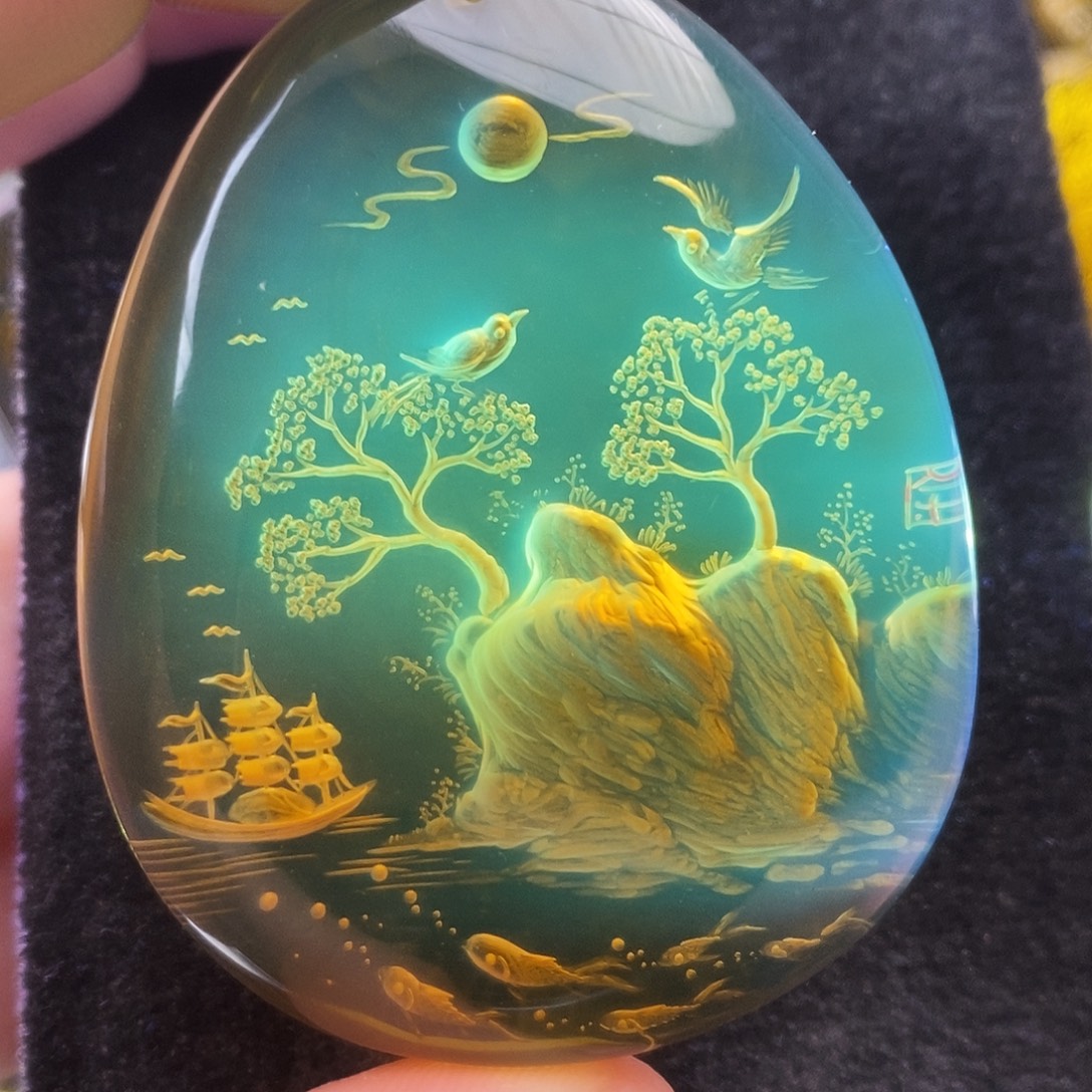 蓝珀未镶嵌吊坠(不含链)