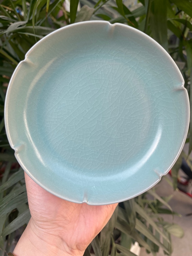 原产地仿古釉 卷足葵口洗 13.5口径