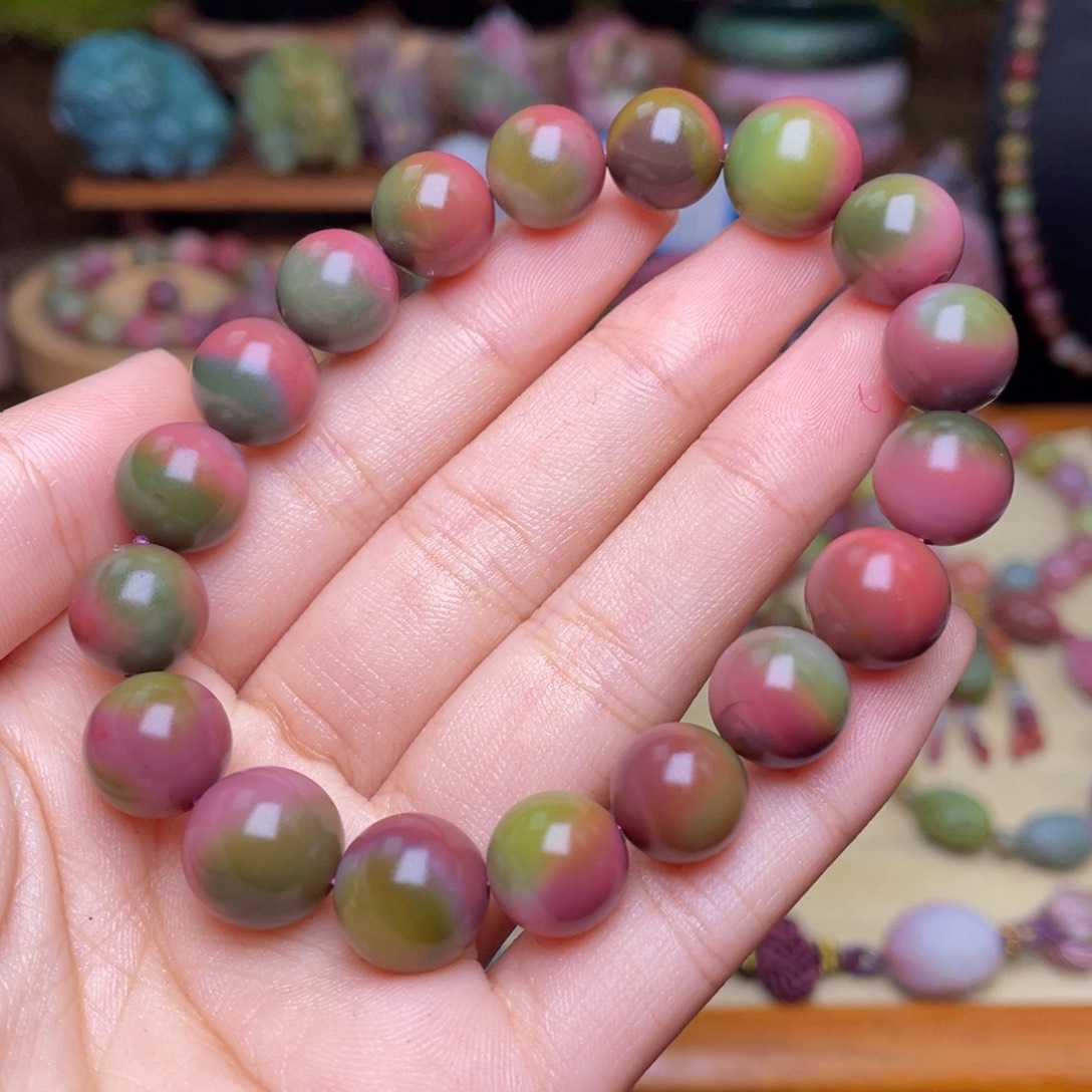 玛瑙/玉髓珠宝半成品未镶嵌快**行盐源玛瑙西瓜手串