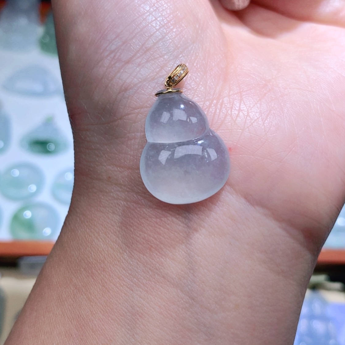 【闪购商品】翡翠颈饰18K金镶嵌葫芦