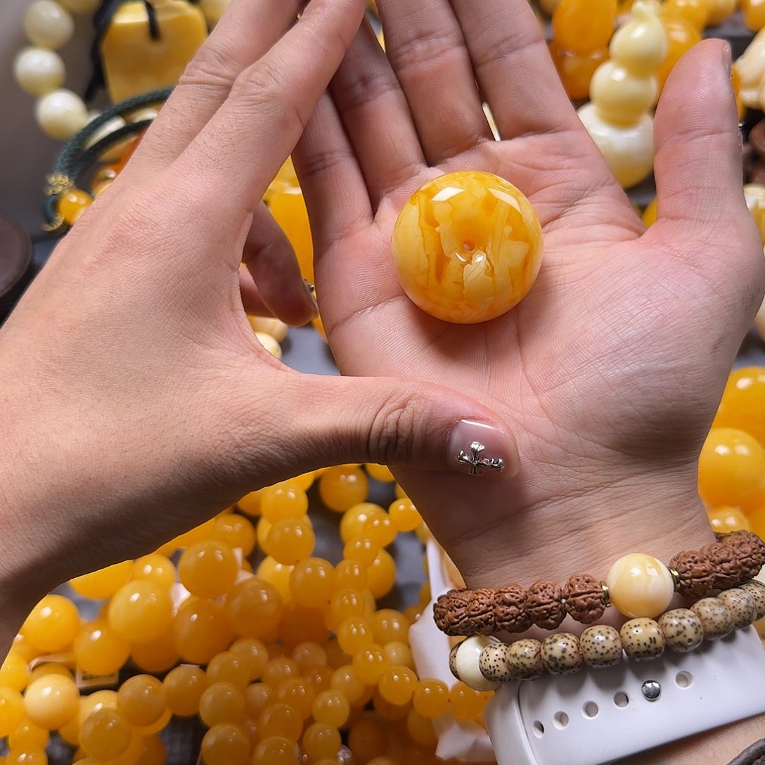 蜜蜡珠宝奇石未镶嵌焦皮虎皮墩子