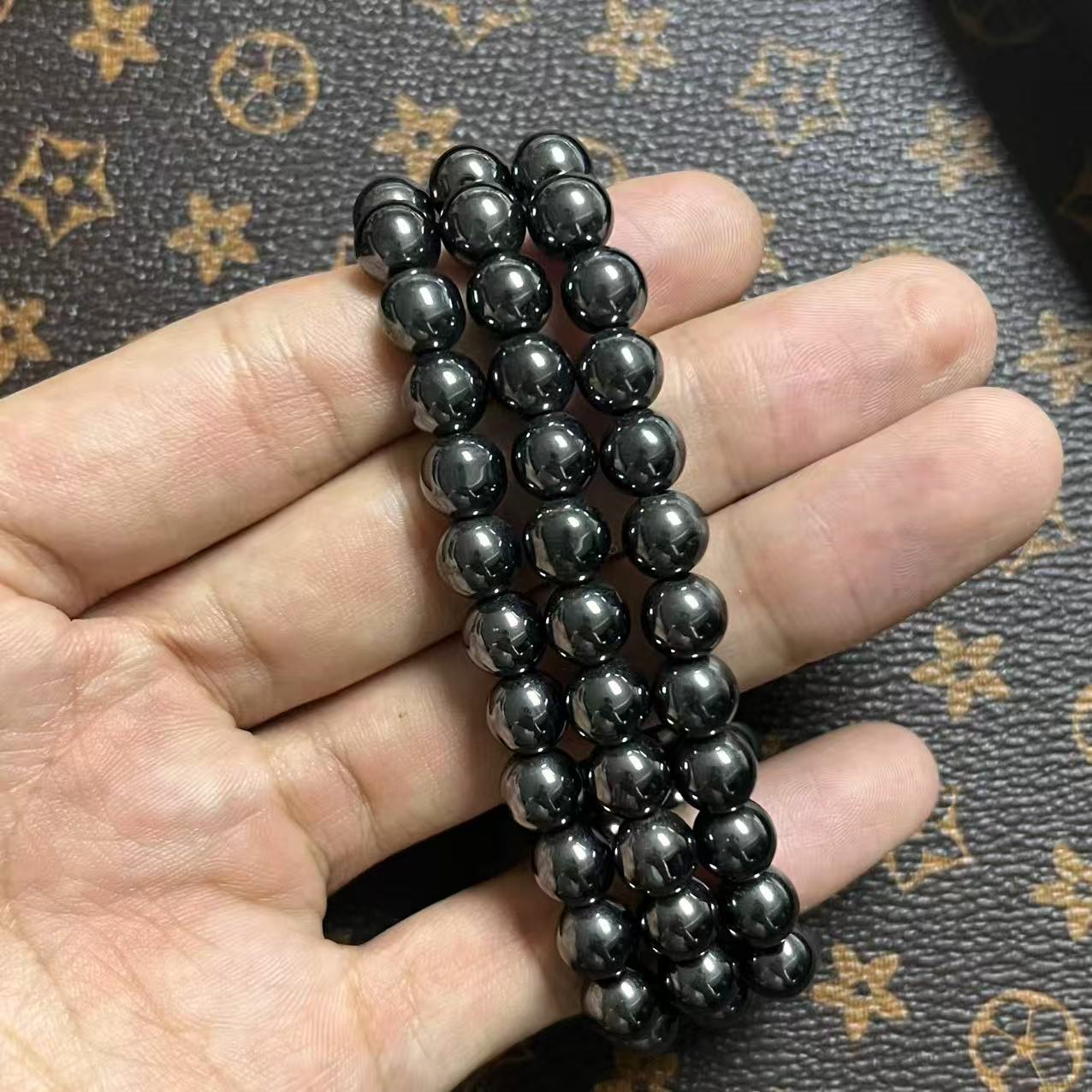 欧美跨境黑石圆珠8*8手串