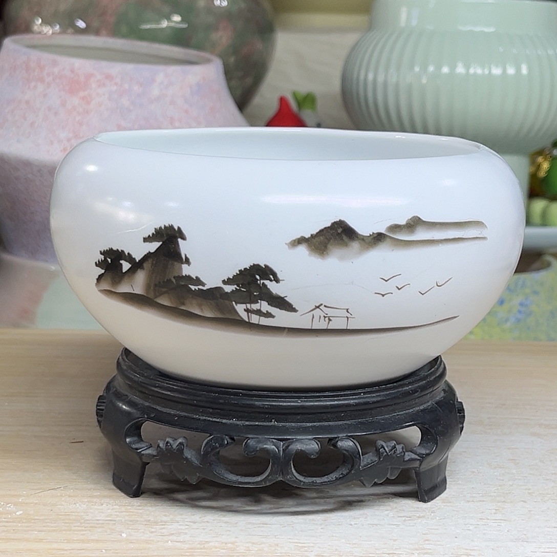 陶瓷绿植多肉微瑕花盆外口径：12*7.5无孔