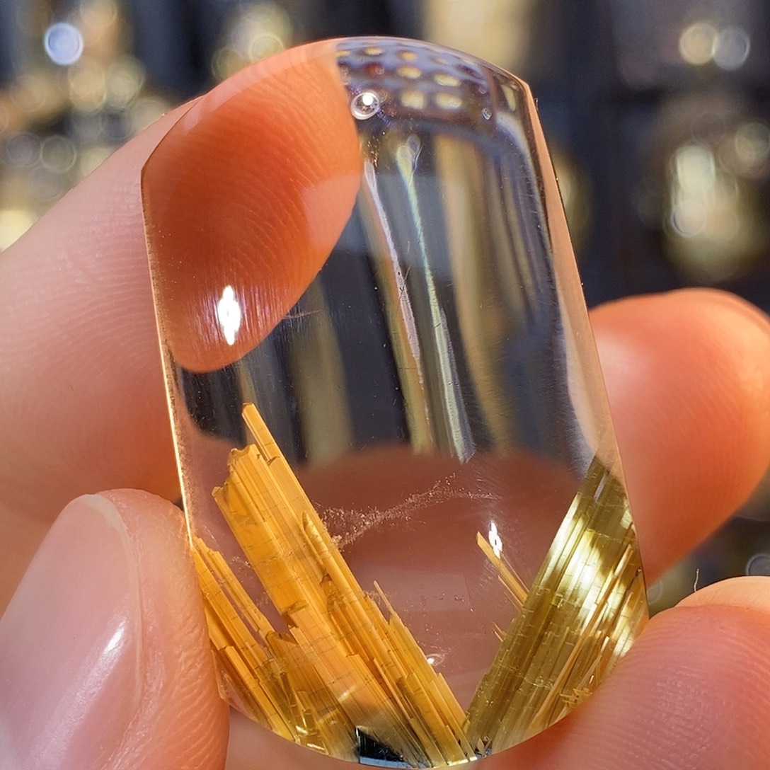 颈饰水晶未镶嵌天然宽板钛晶聚宝盆无事牌吊坠