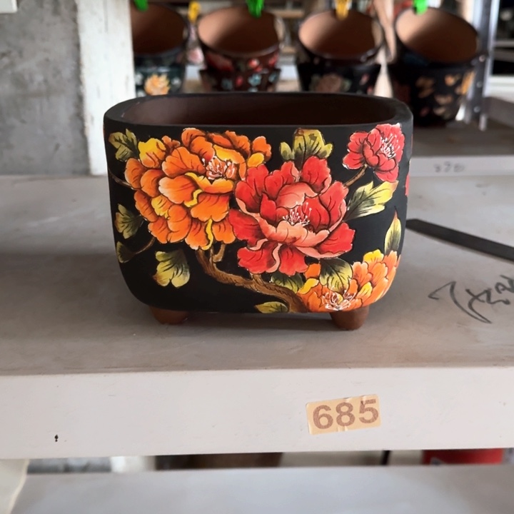 小***虾花盆紫砂景德镇陶瓷