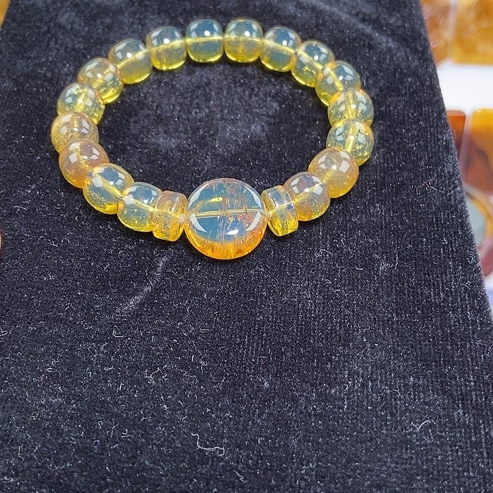 琥珀未镶嵌吊坠(不含链)天然缅甸琥珀金珀雨花老型珠手串