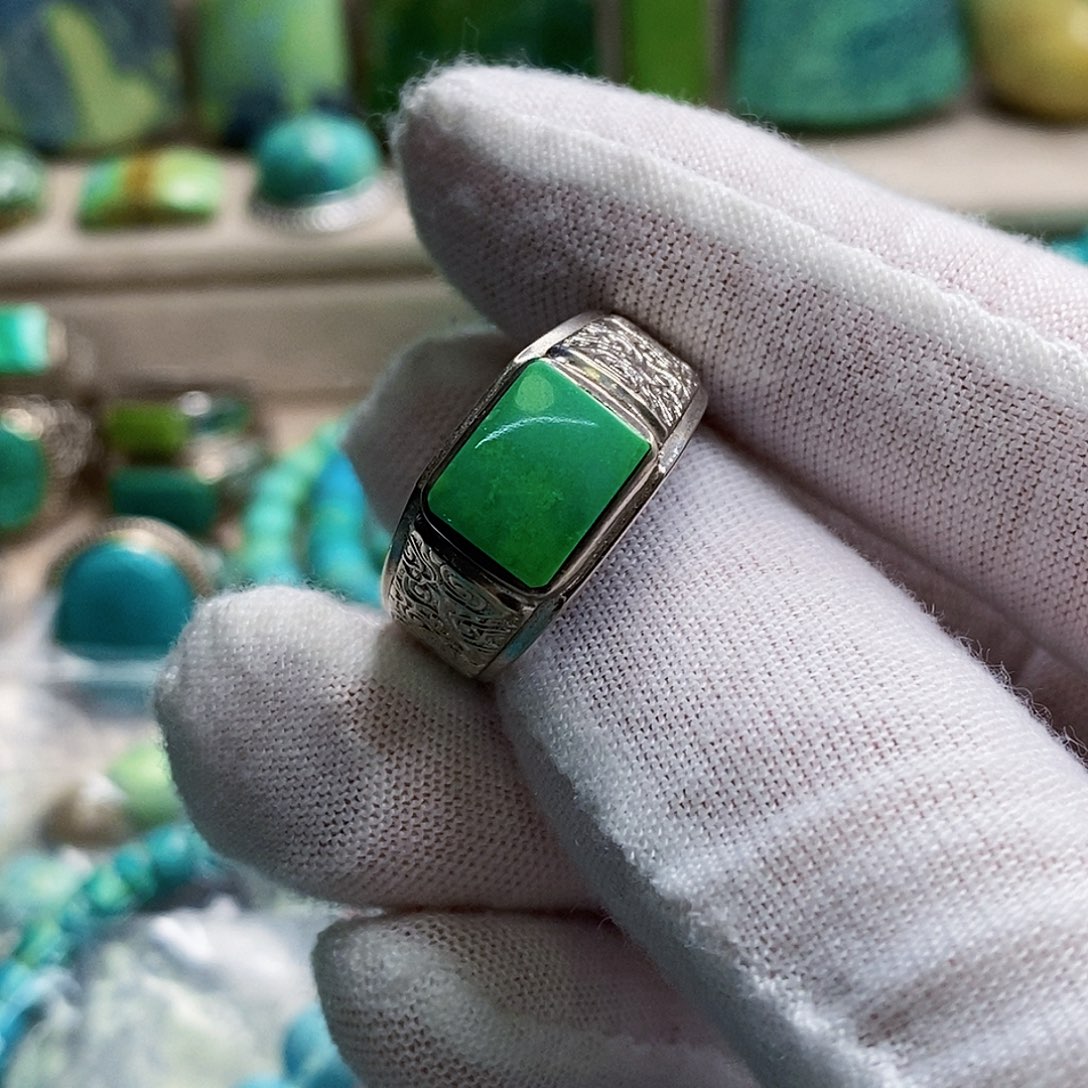 银S925镶嵌绿松石珠宝奇石