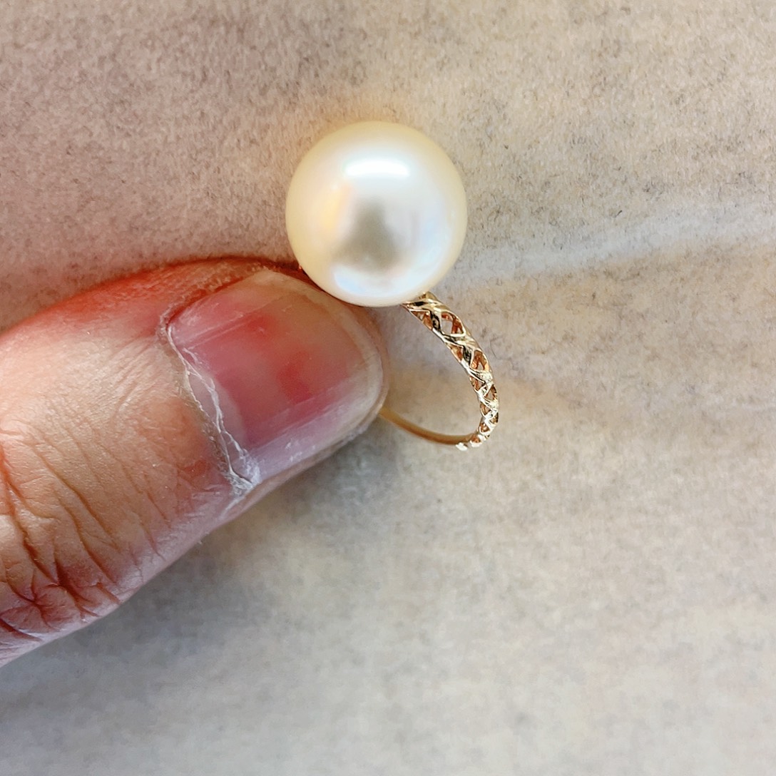 海水珍珠戒指18K金镶嵌