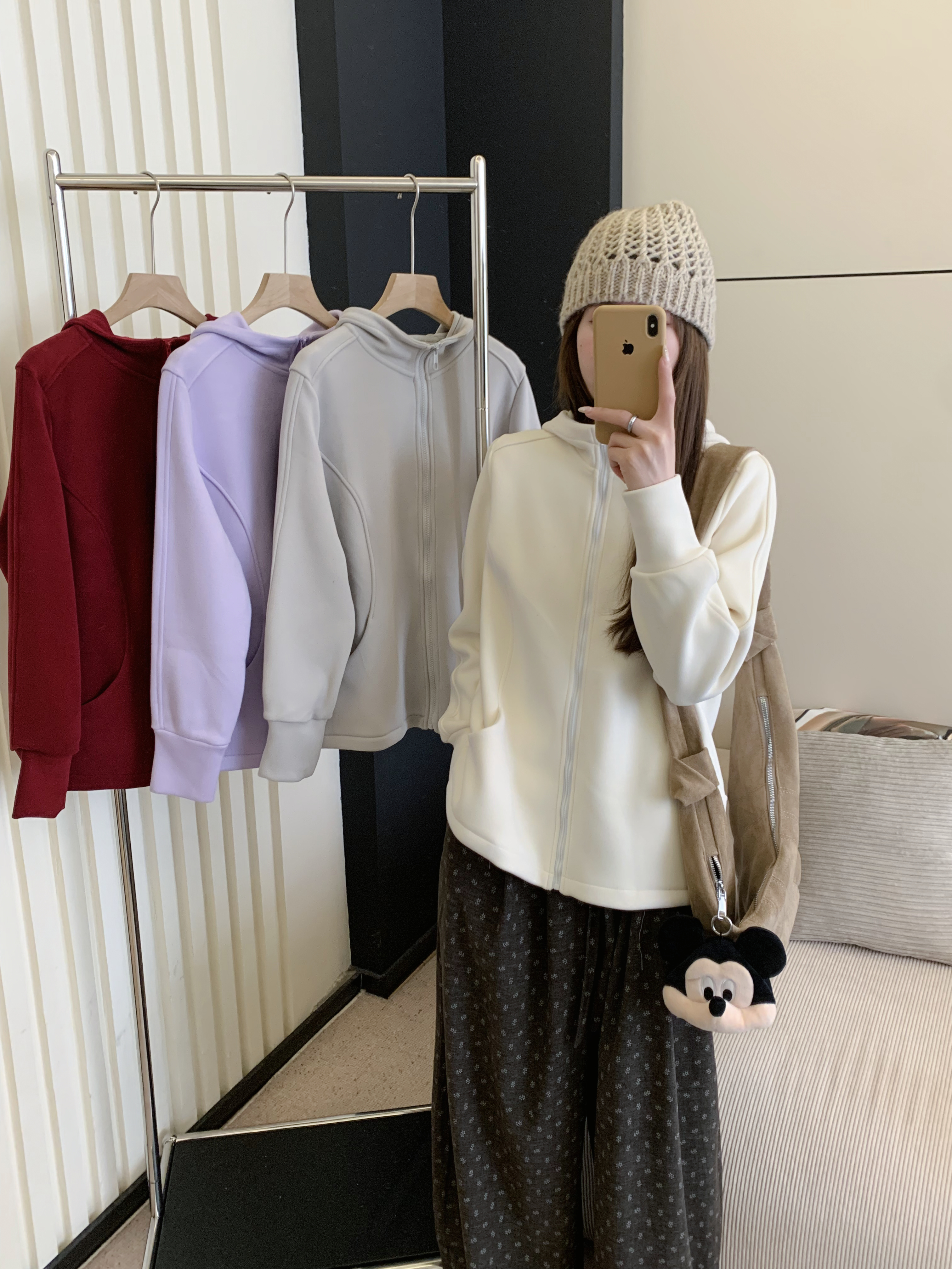 多色连帽拉链卫衣女宽松显瘦百搭休闲开衫防风外套 A03-FB