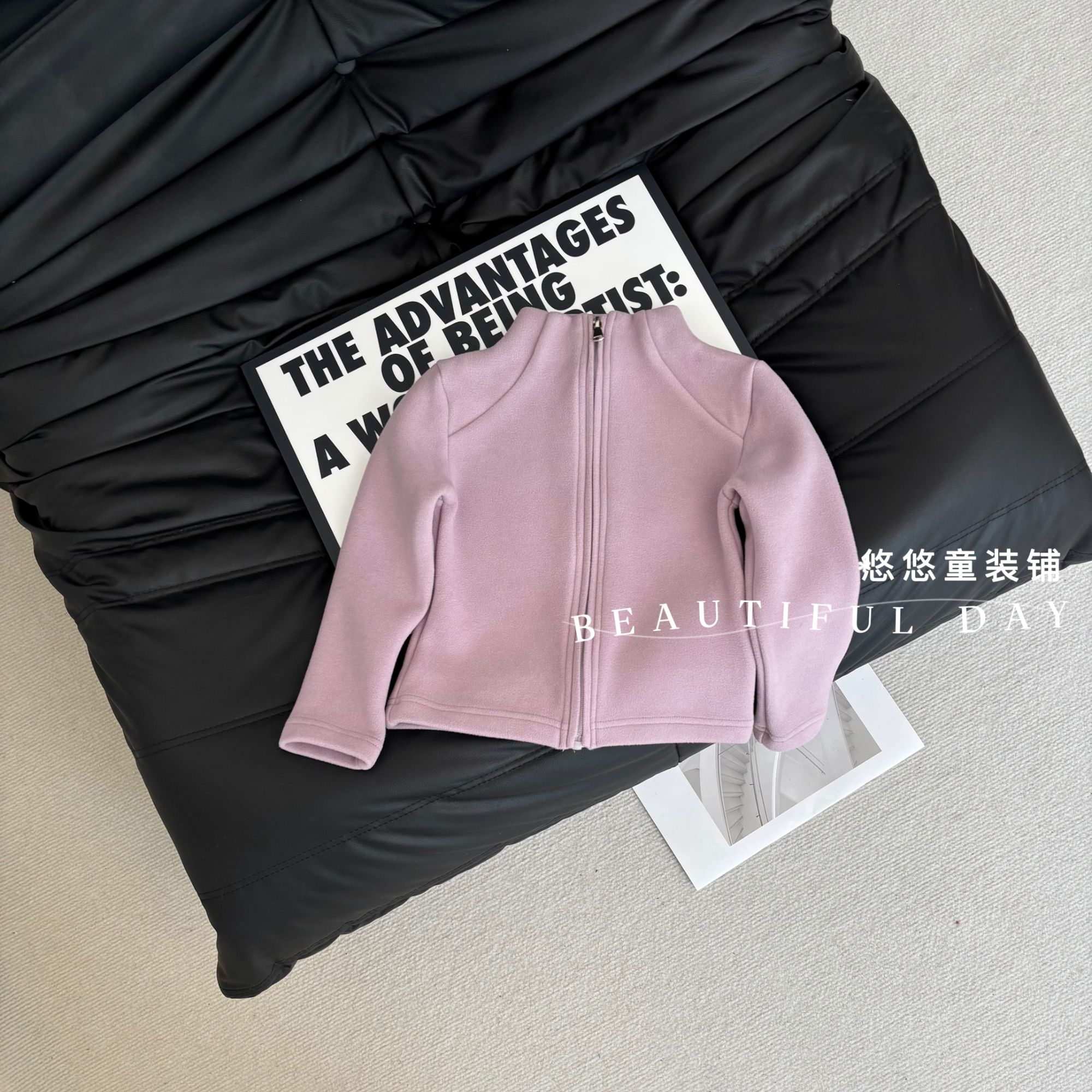 【秋上新】女童修身卫衣外套秋冬儿童百搭拉链衫上衣