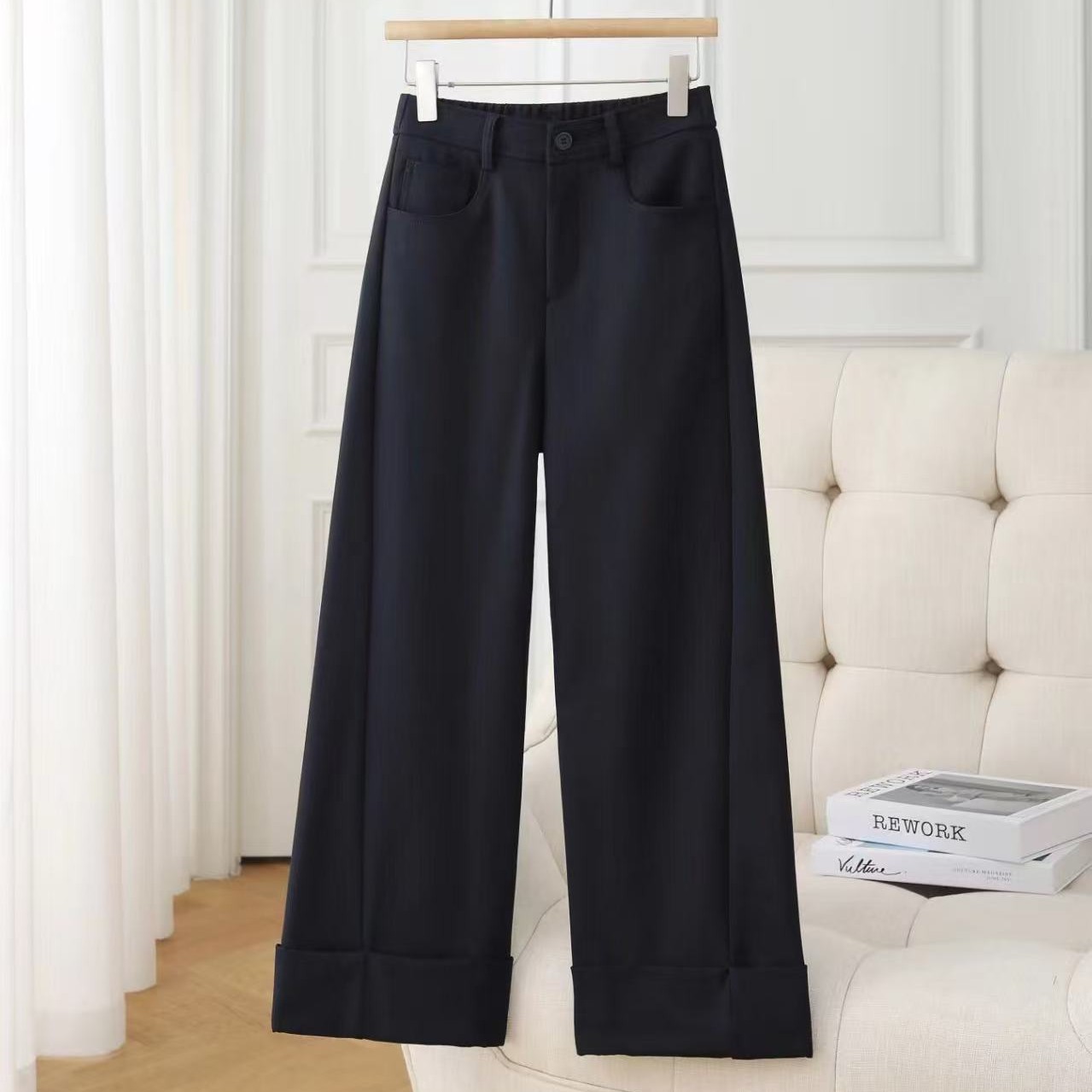 (0515）高端九分西装阔腿裤女秋冬新款直筒