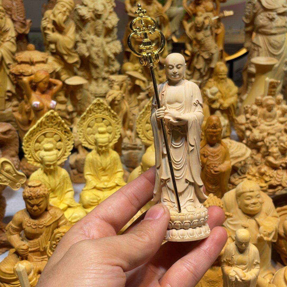 黄杨木黄杨木地藏王瑕疵