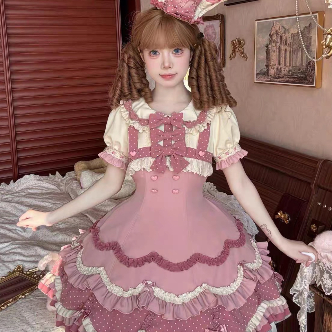 【兔蕾芭菲】现货秒发 樱姬Lolita原创设计OP可爱小蛋糕风Lolita