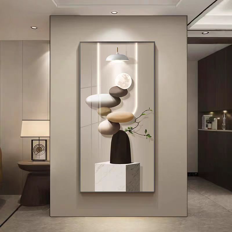 石来运转玄关装饰画现代轻奢高级感过道走廊壁画入户画正对门挂画