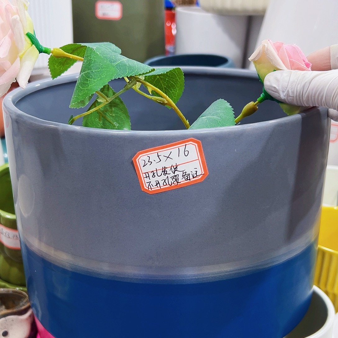 有孔，外贸尾单陶瓷花盆凑单10米包邮