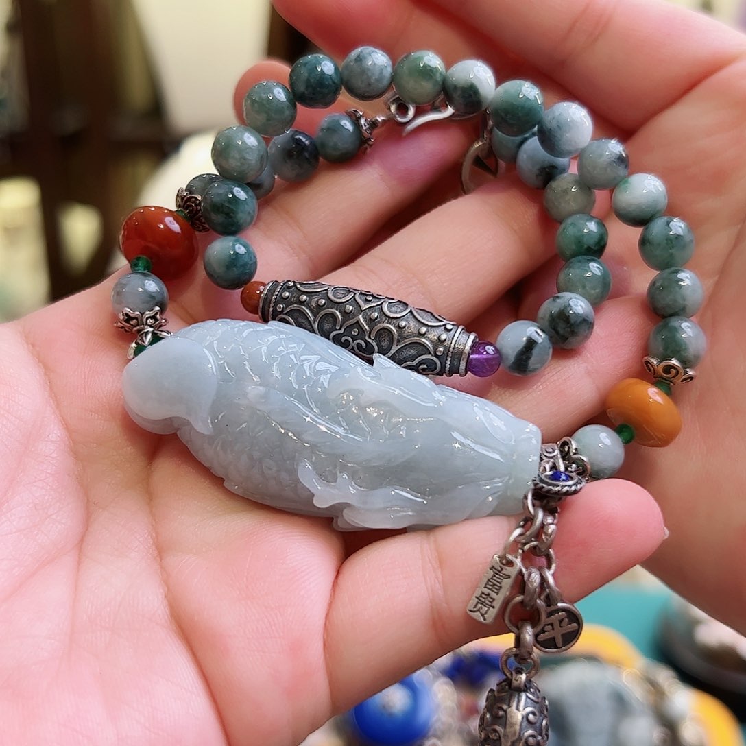 翡翠手链未镶嵌古风