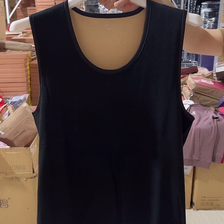 蚕丝特护保暖背心黑色175尺码155斤以内