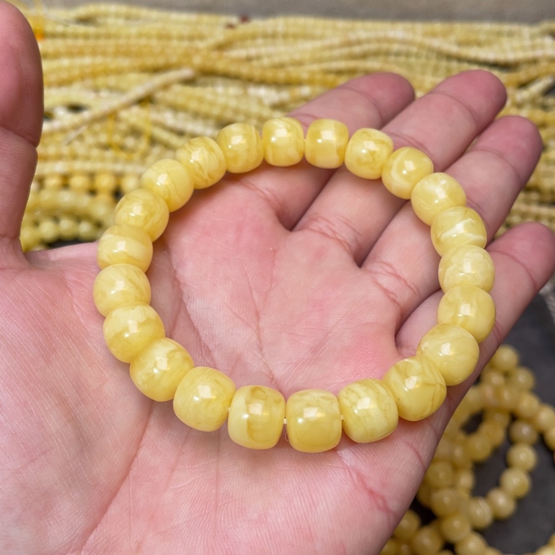 蜜蜡裸石未镶嵌蜜蜡手串10.7mm