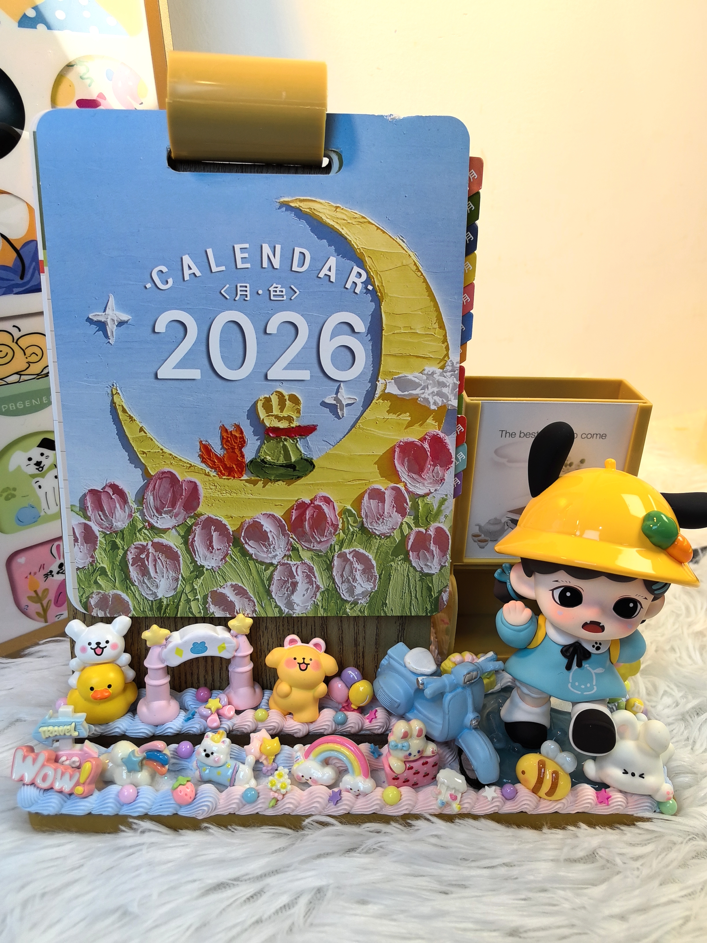 【手工潮玩】热门潮玩系列新年日历本奶油胶原创DIY爆款IP娃可定制