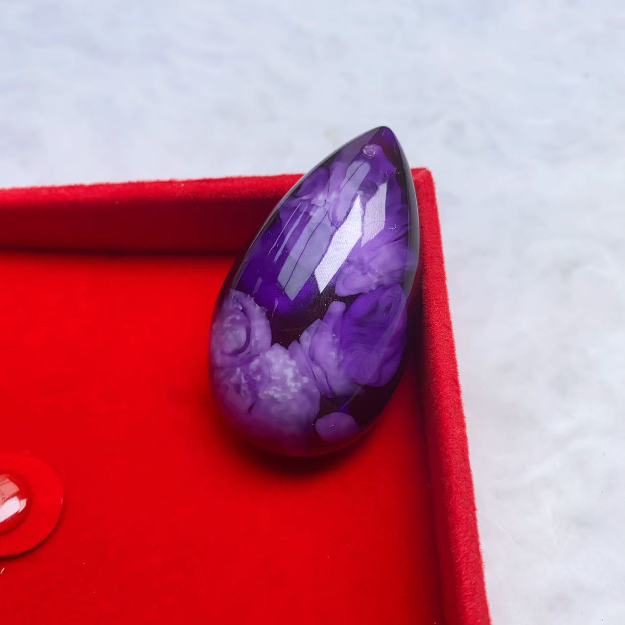 [石矿]A405紫色水滴吊坠