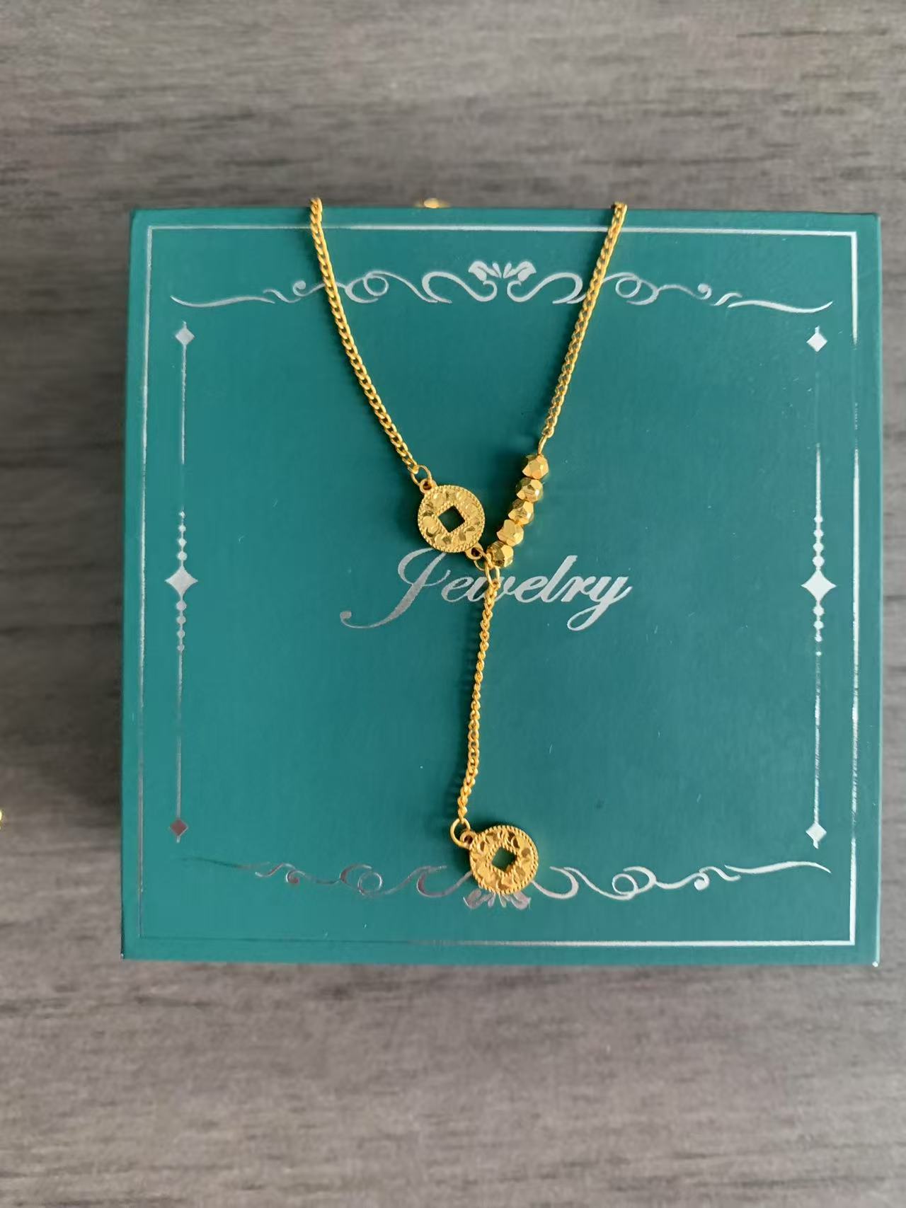 碎冰冰铜钱项链---AK46