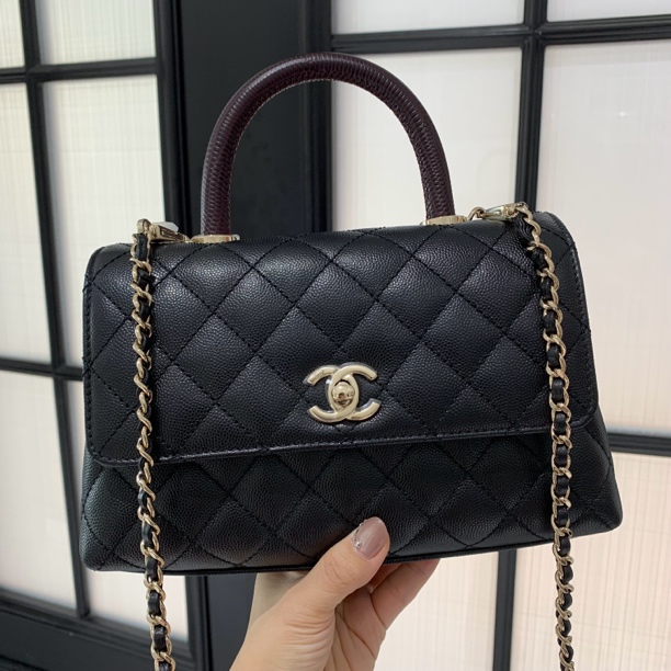 全新未使用 Chanel/香奈儿 25P cocohandle小号红手柄链条包