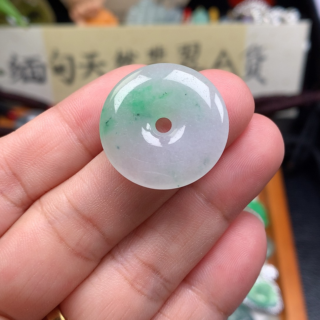 翡翠散珠缅甸天然A货翡翠冰种平安扣