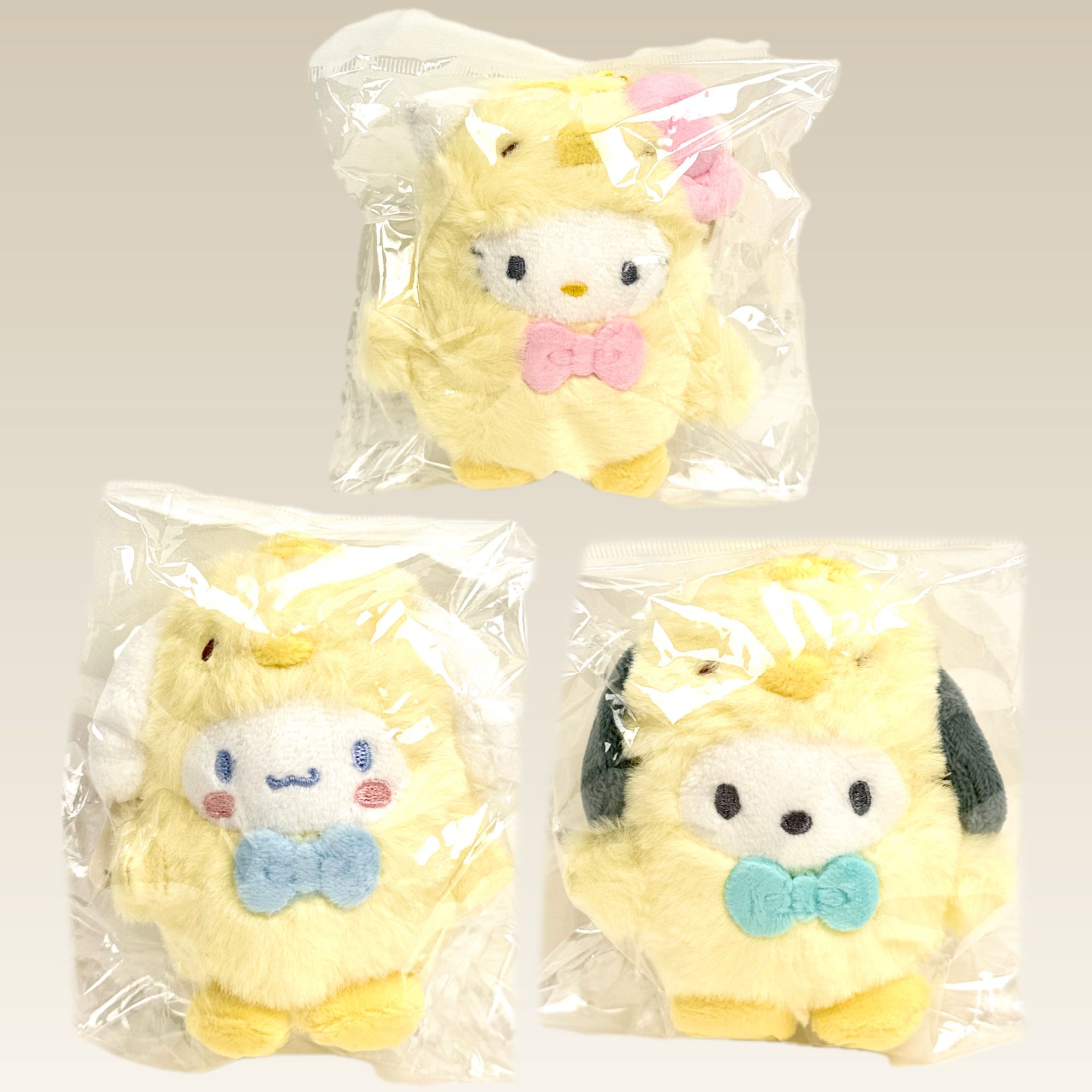 【韩版正品】三丽鸥小黄鸡联名kitty毛绒公仔挂件