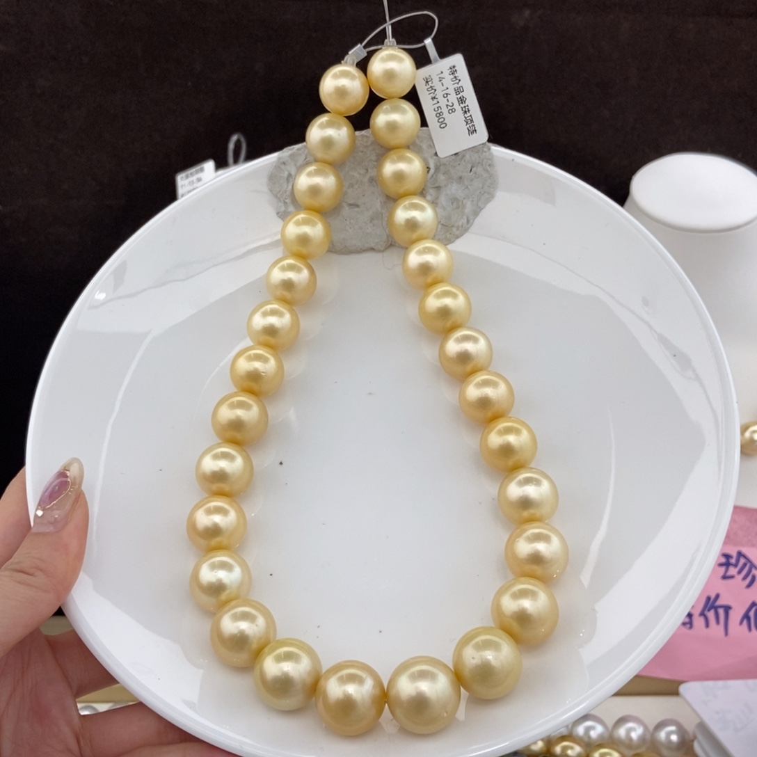 海水珍珠项链银S925镶嵌14-16/特价15800