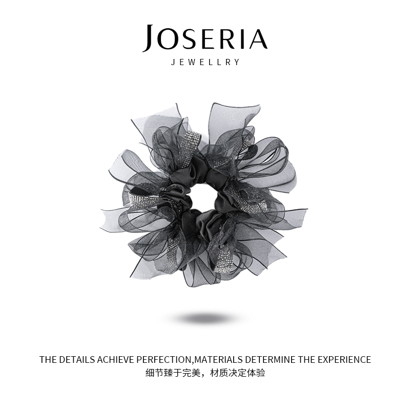 韩系赫本风蝴蝶结飘带慵懒风发圈FQ0035