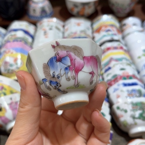 手绘茶杯盖碗壶承