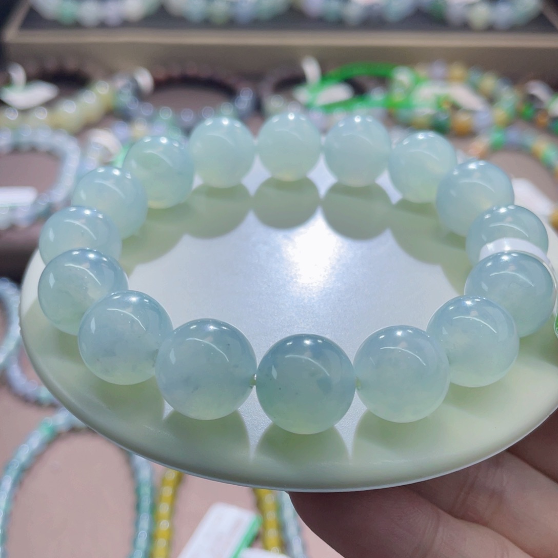 未镶嵌手链翡翠果冻胶卡12+