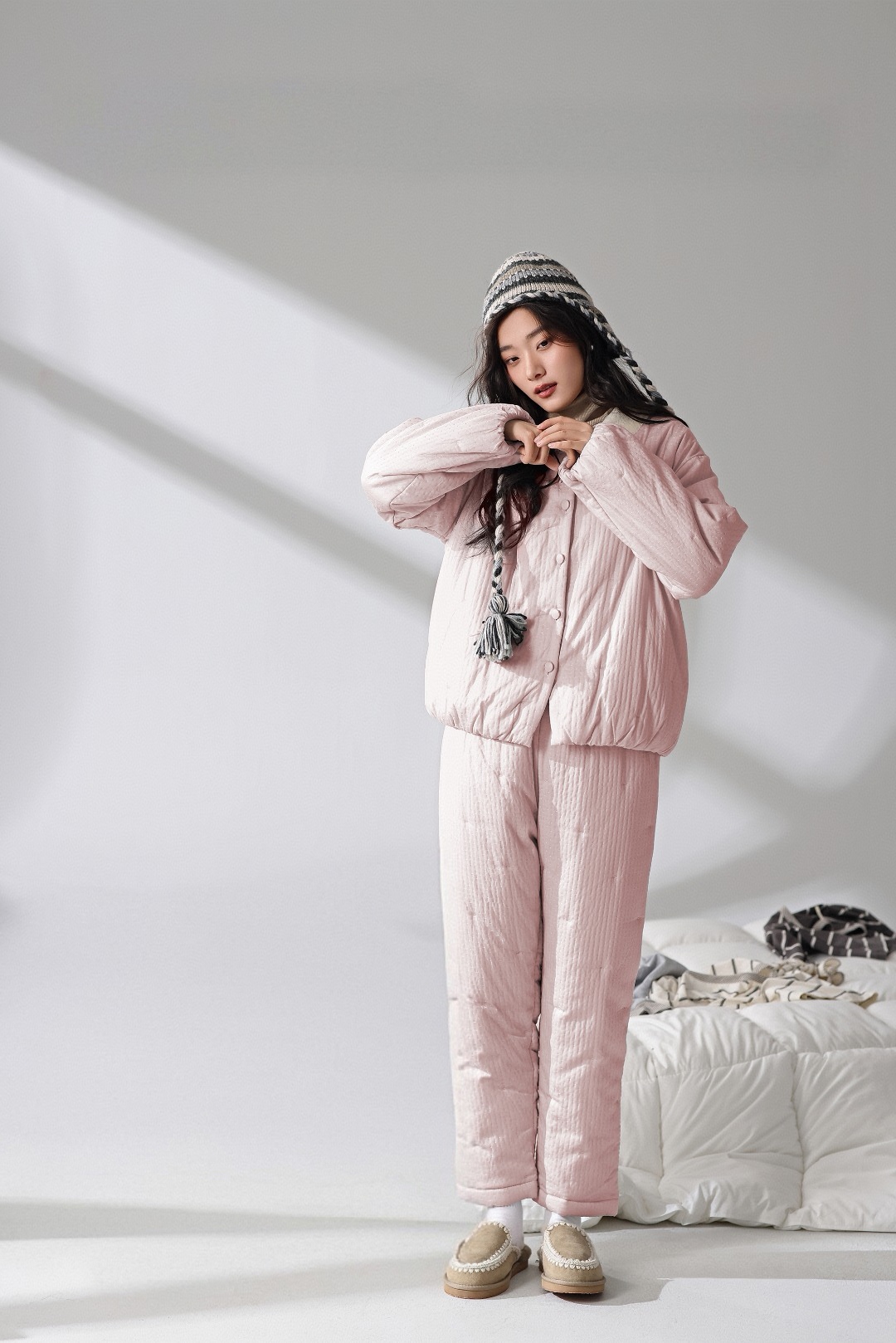 女睡衣家居服套装加厚保暖家居服女童家居服加厚