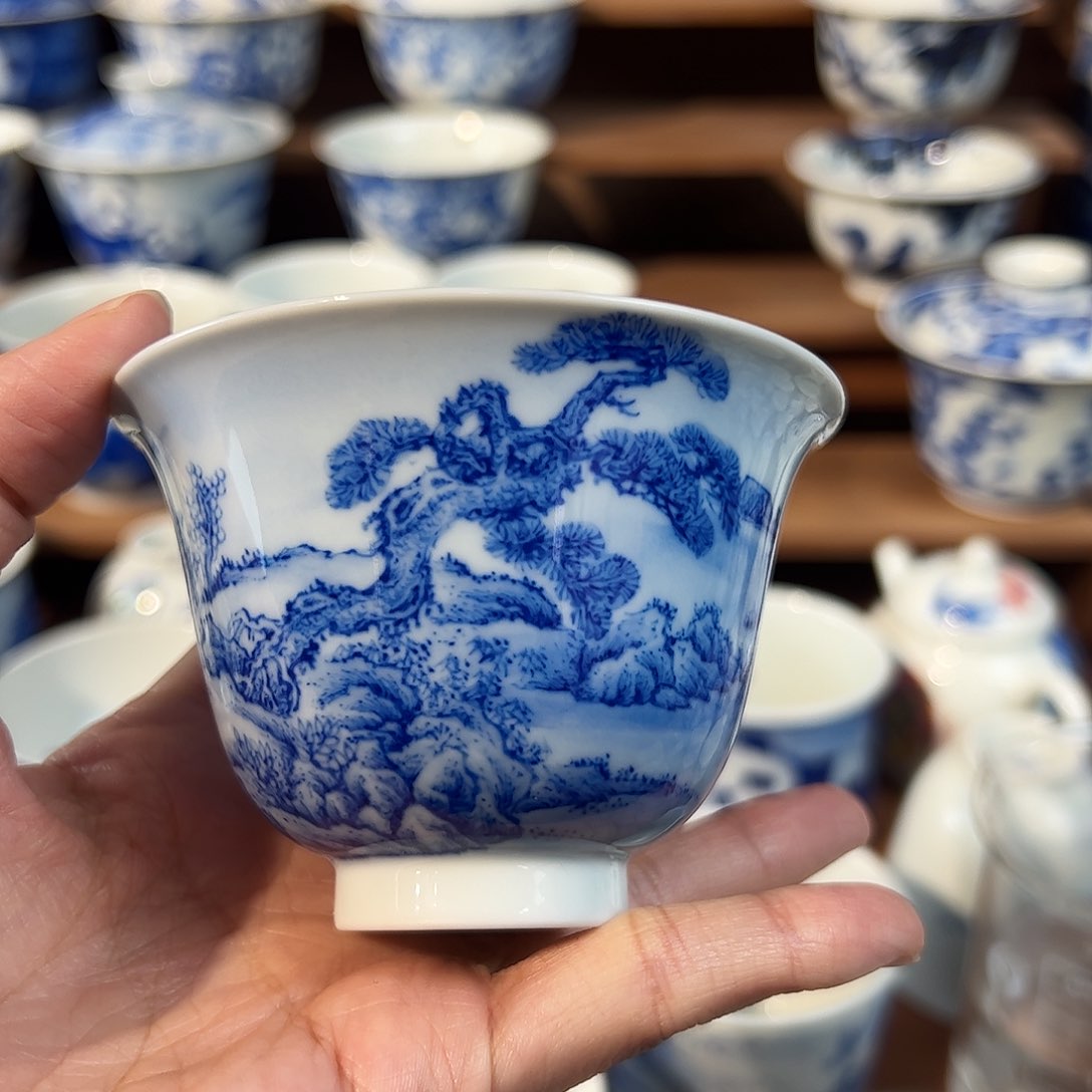 泥藝瓷梦山水铃铛杯