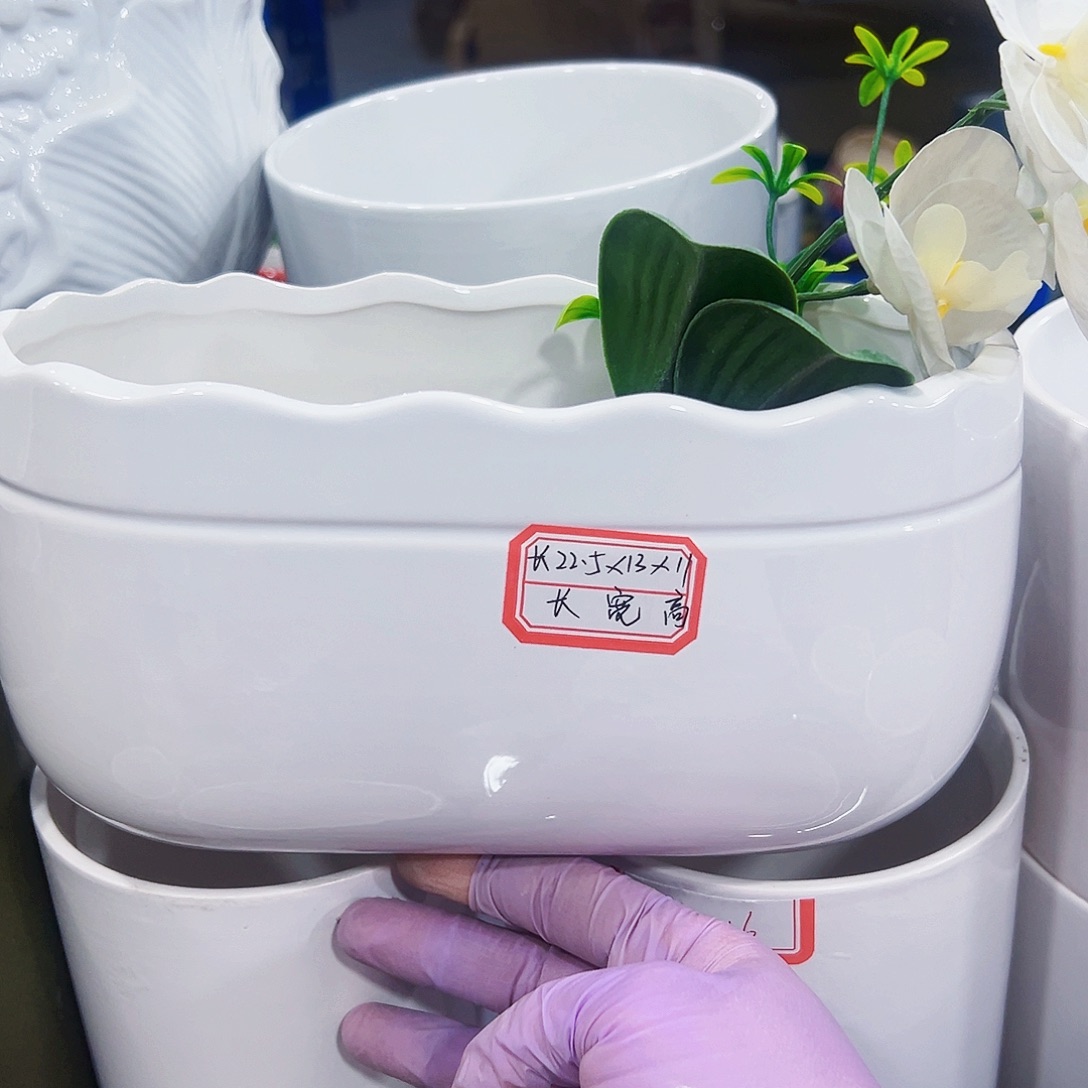 有孔外贸尾单陶瓷花盆凑单10米包邮