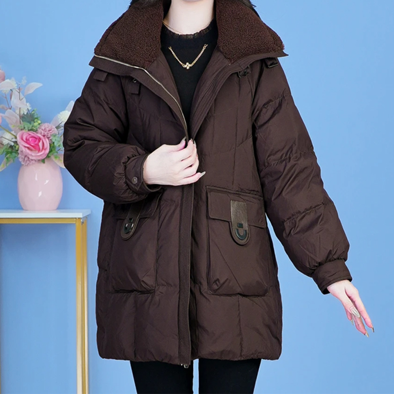 小个子洋气高级小众棉服女2025秋冬新款宽松保暖加厚显瘦减龄棉衣