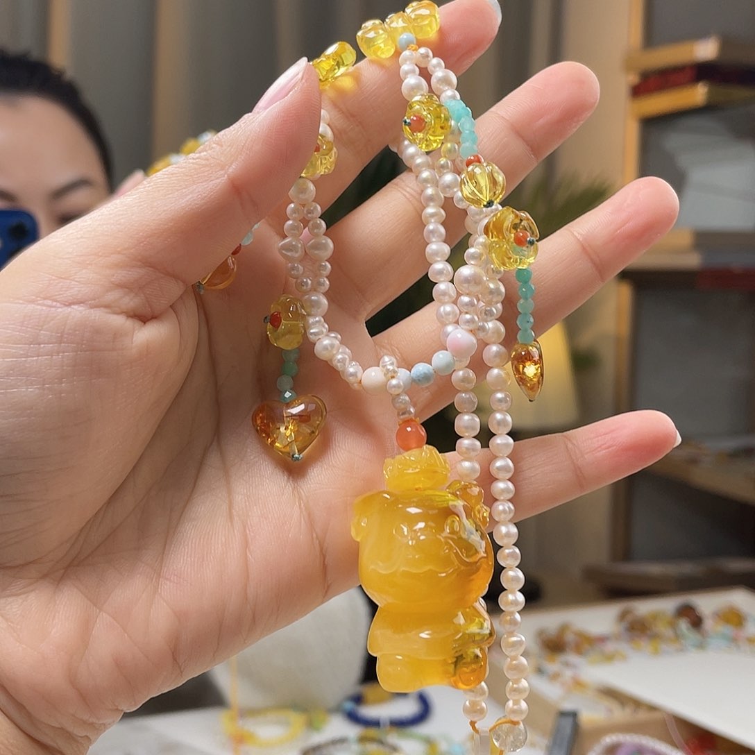 蜜蜡裸石未镶嵌蜜蜡吊坠