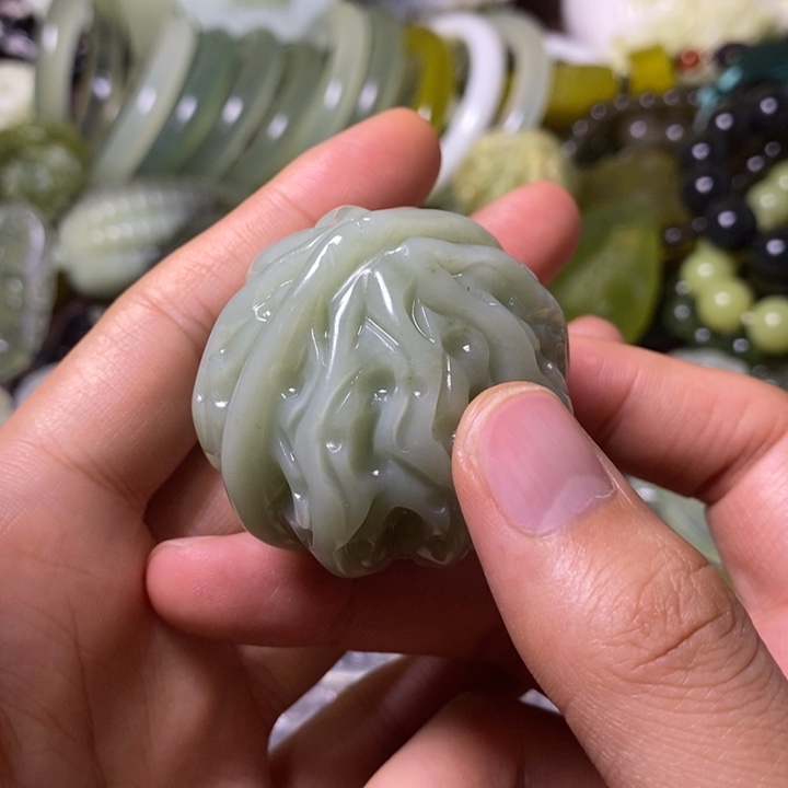 岫玉岫玉手把件未镶嵌