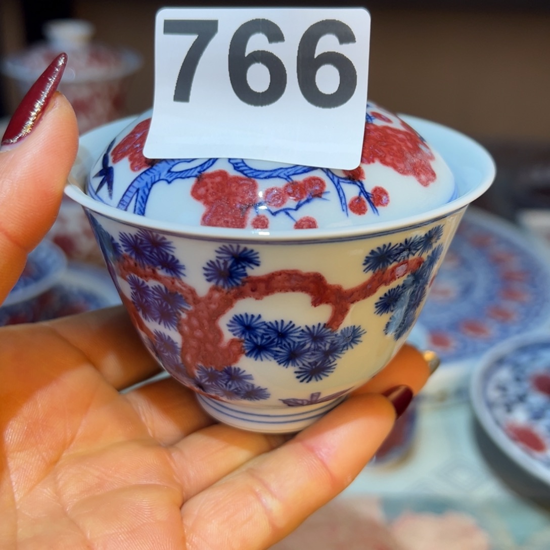 杯青花釉里红原矿