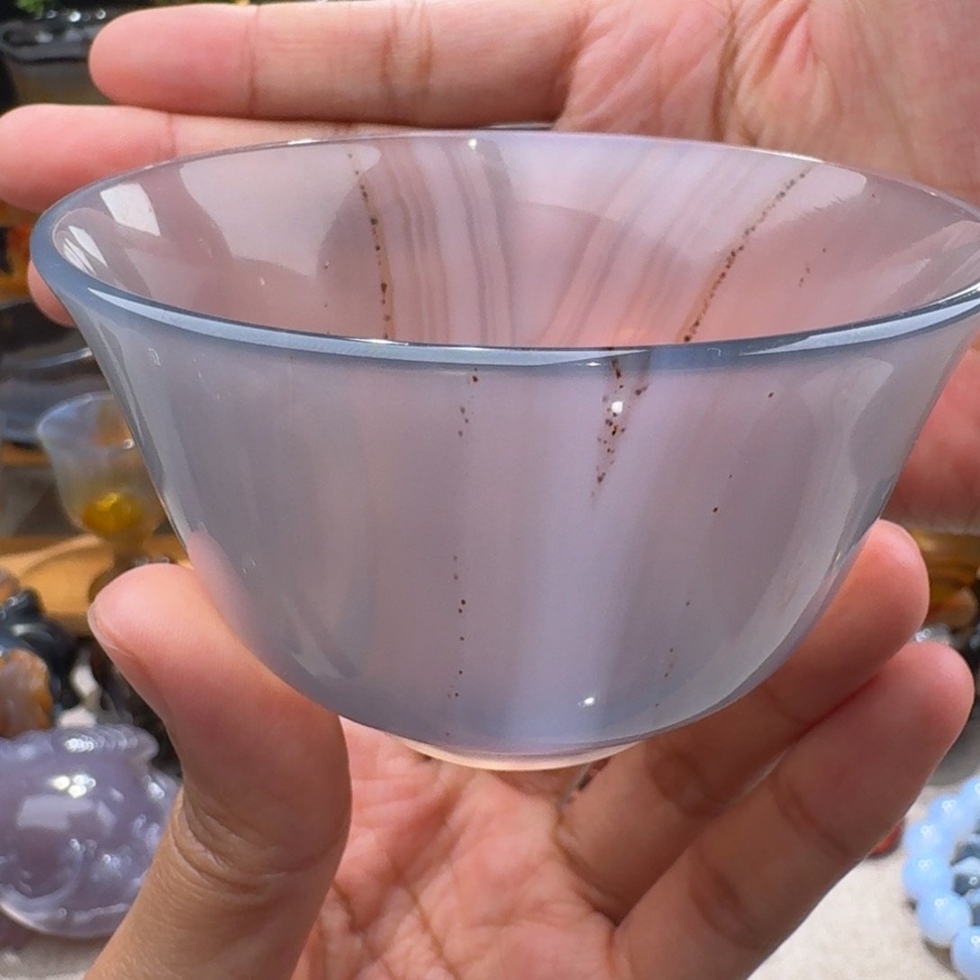 玛瑙/玉髓玛瑙茶杯120毫升未镶嵌