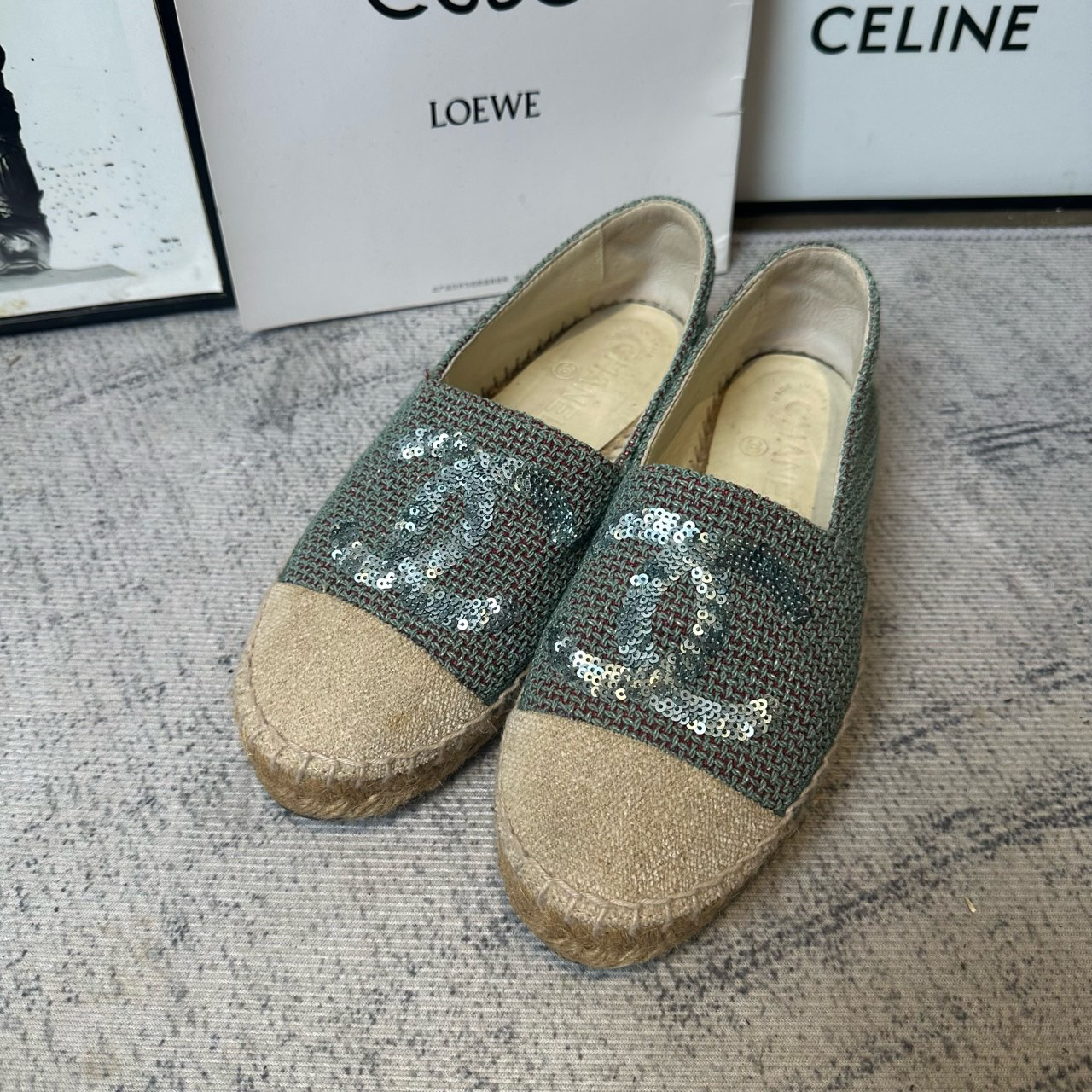 95新 Chanel/香奈儿 葡萄籽奢潮/双c渔夫鞋/35码
