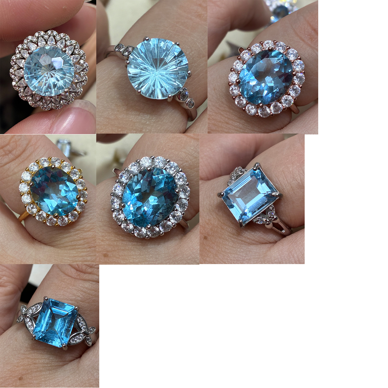 银s925镶嵌天然托帕石戒指