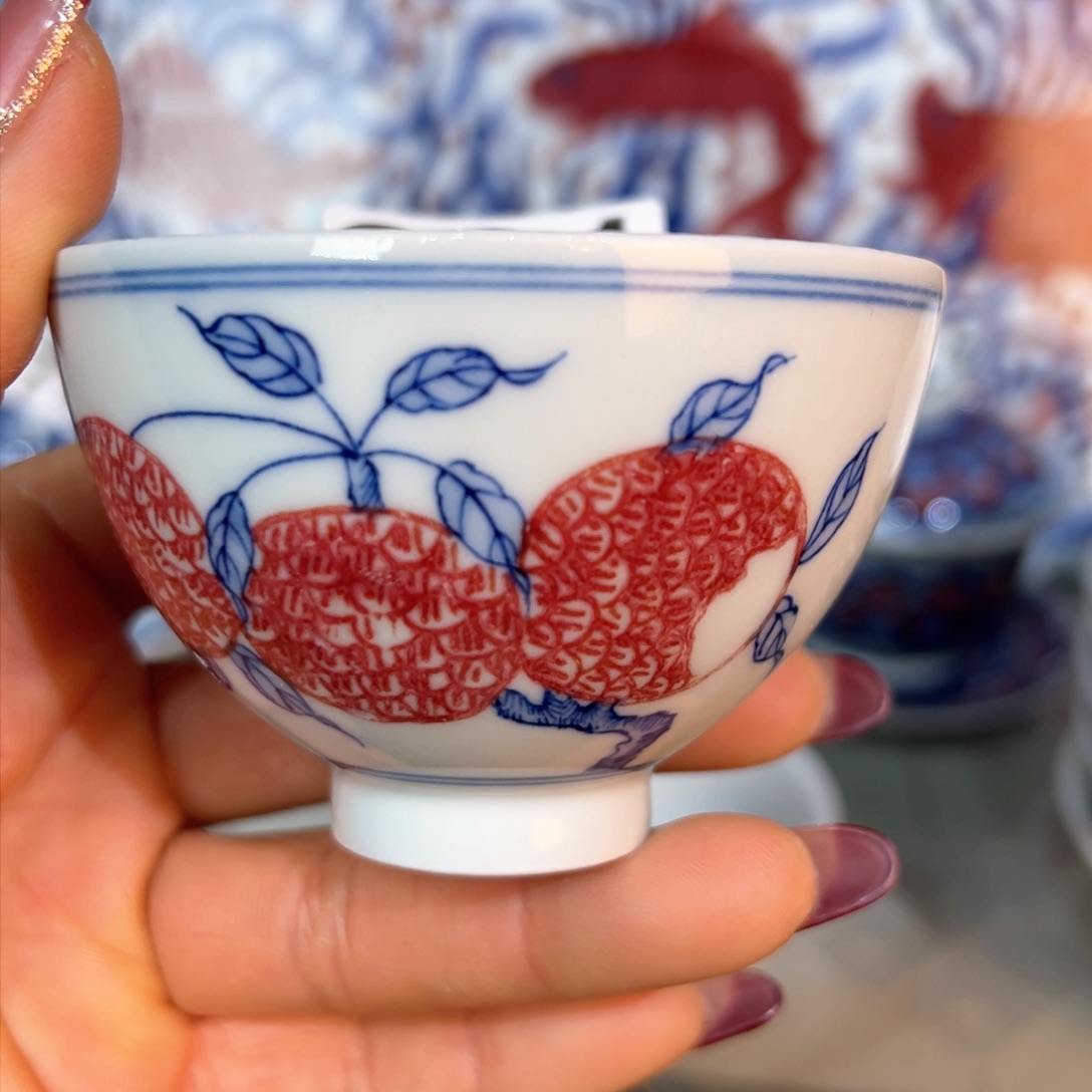 杯青花釉里红原矿