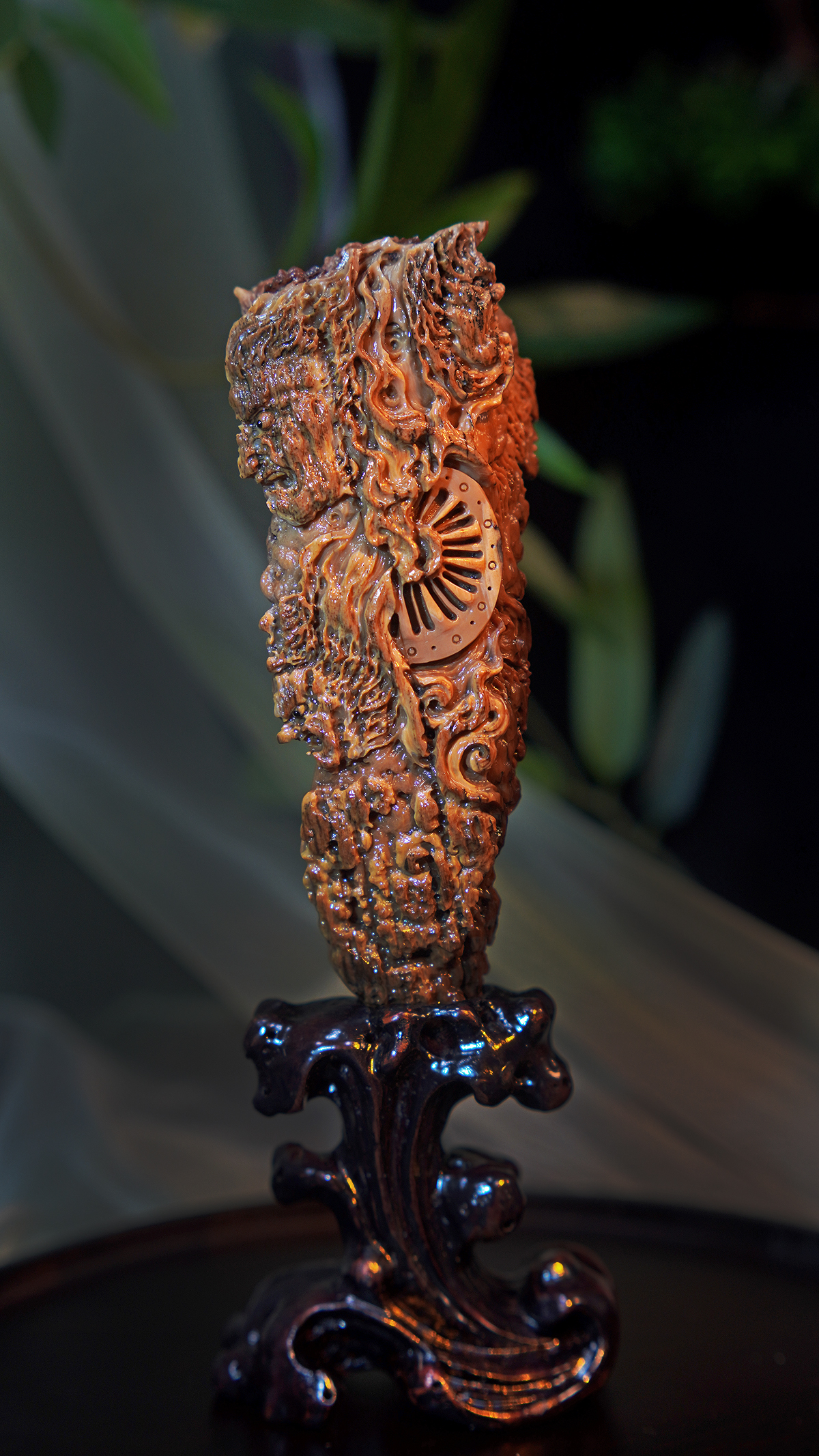 天然猛犸牙/手工雕刻作品/地藏王/特色咖料/文玩收藏