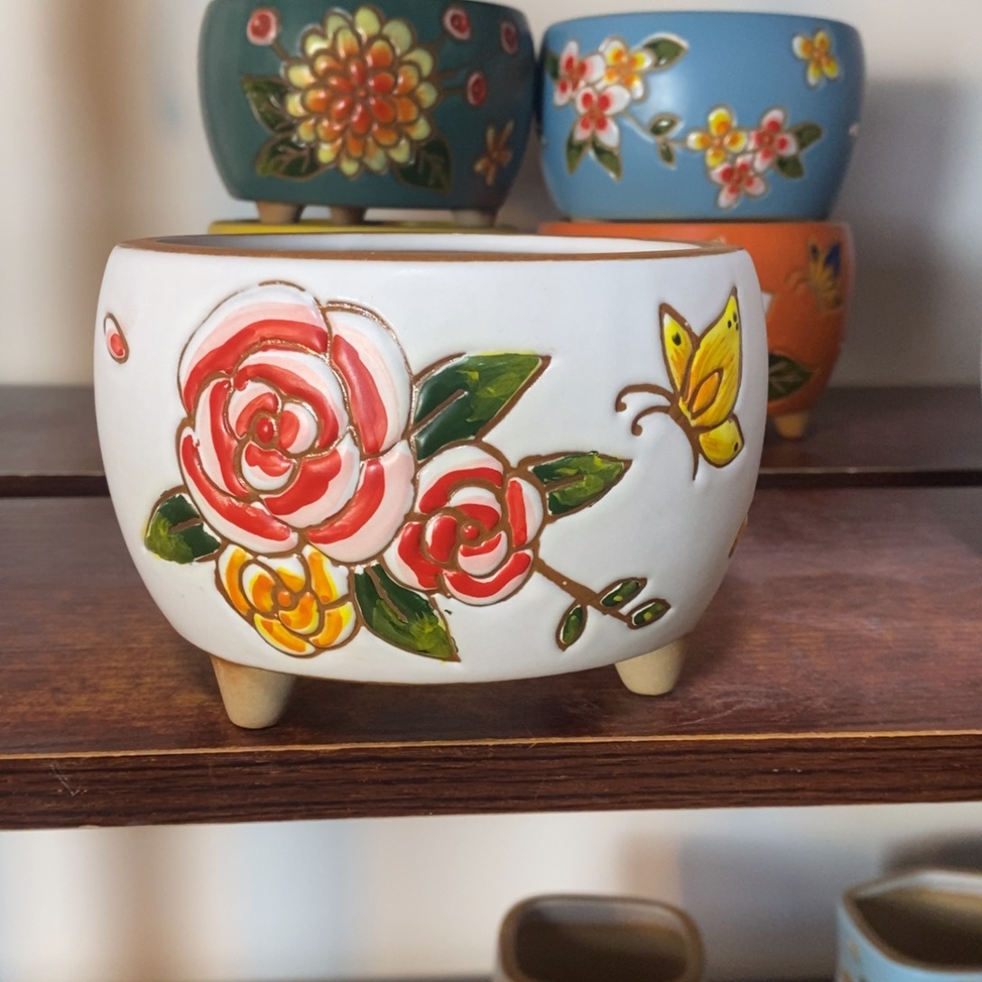 红陶韩式多肉植物花盆