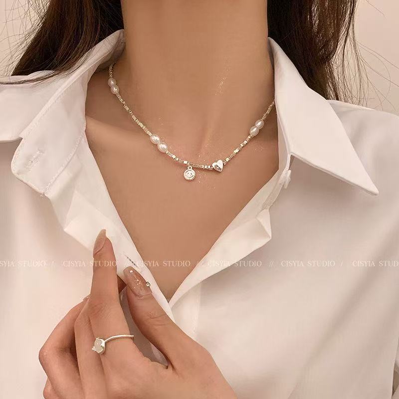 铜合金吊坠 设计百搭轻爱心项链简约气质小众素链803