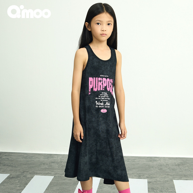 Qimoo短袖扎然色系连衣裙